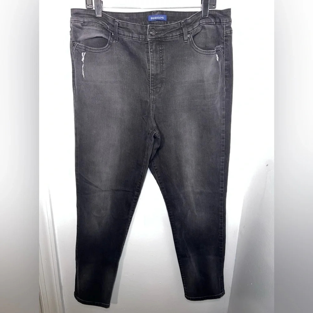 Bandolino, Kathryn boyfriend 16 high-rise, distressed, black acid, wash, 5pocket